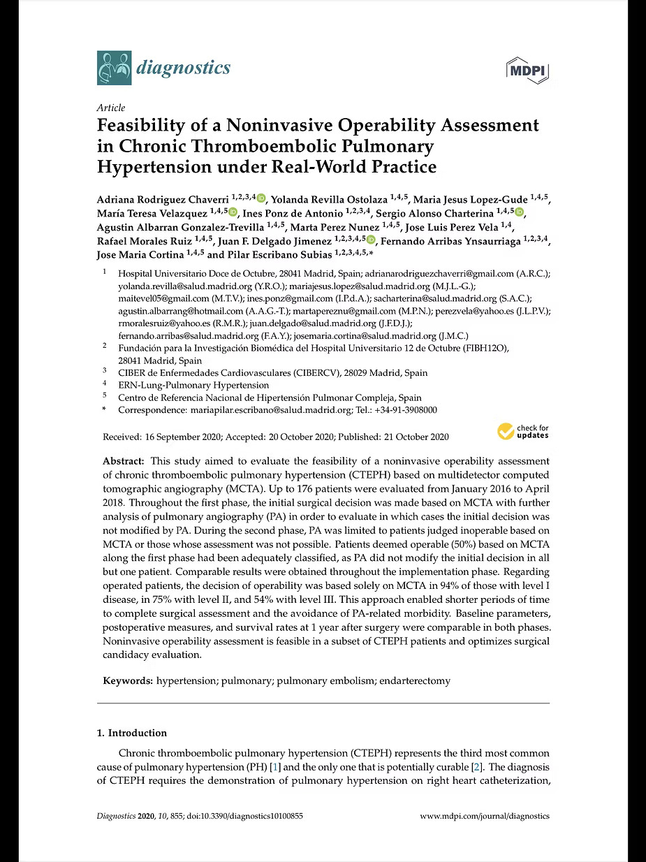 Feasibility of a noninvasive operability assessment in chronic thromboembolic pulmonary hyper...