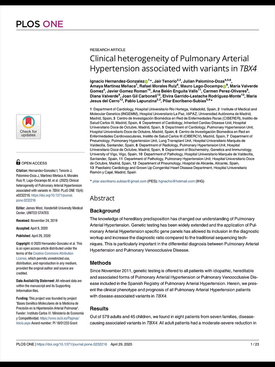 Clinical Heterogeneity of PAH Associated with TBX4 Variants