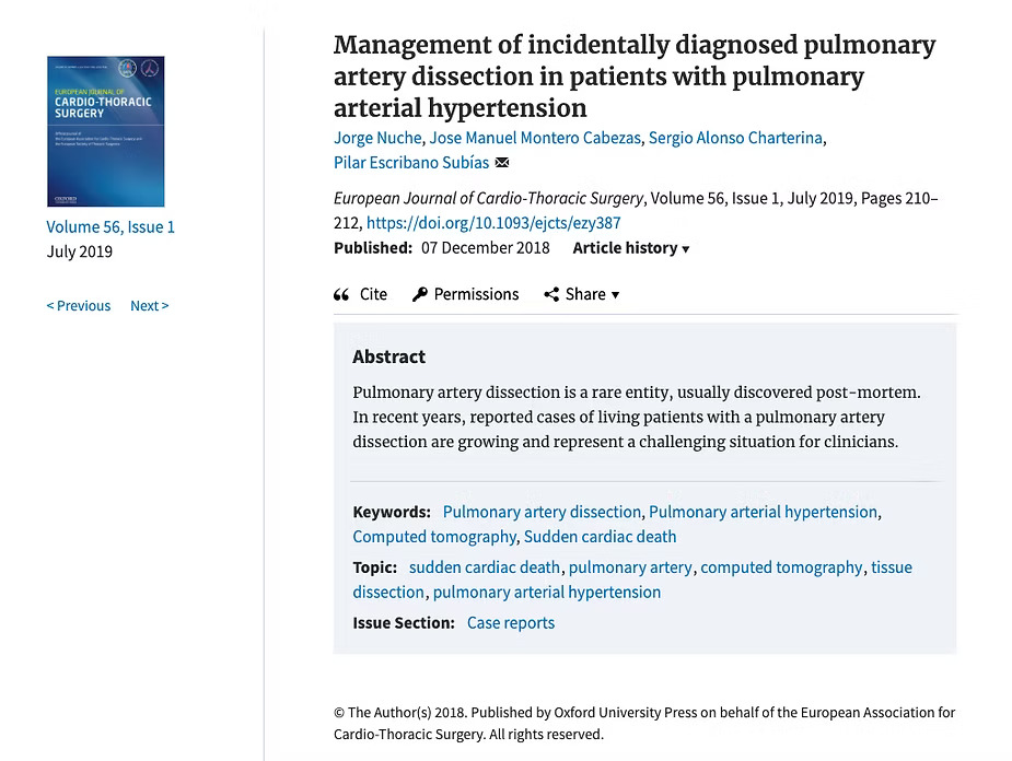 Managing Incidental Pulmonary Artery Dissection in PAH